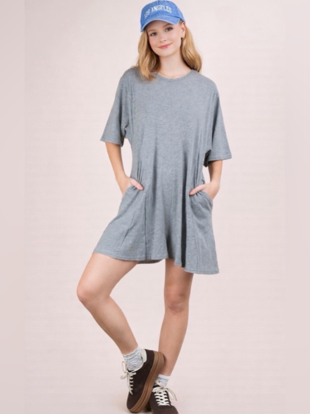 51. Oversized Grey Pocket knit romper